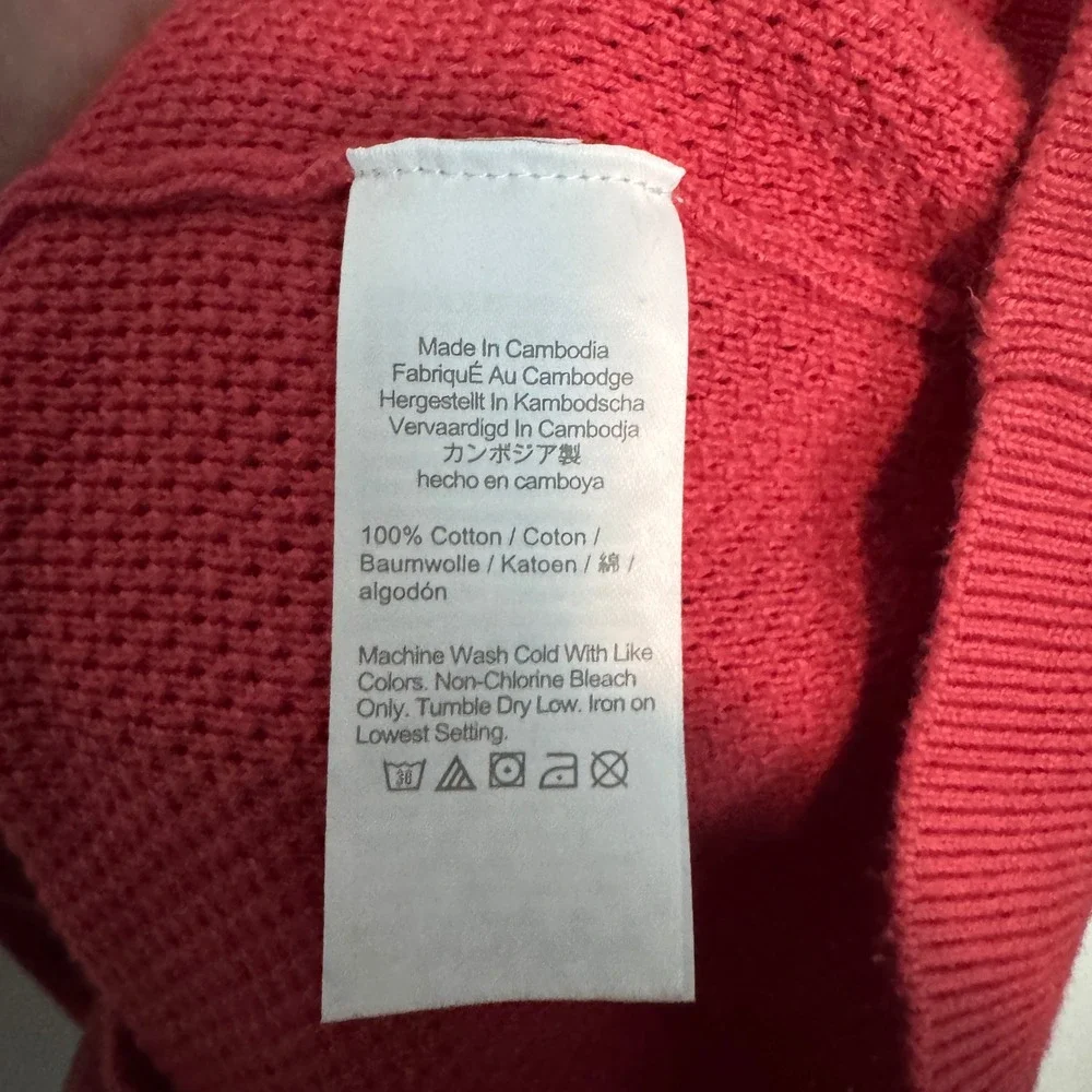 J Crew Cotton Mesh Stitch Johnny Collar Sweater Polo Shirt Men Medium Red Preppy